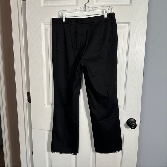 Sigrid Olsen Sport size 12P black ankle pants with embroidered detail - Picture 1 of 13